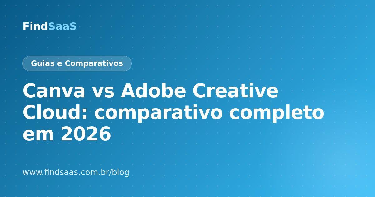 Canva vs Adobe Creative Cloud: comparativo completo em 2026