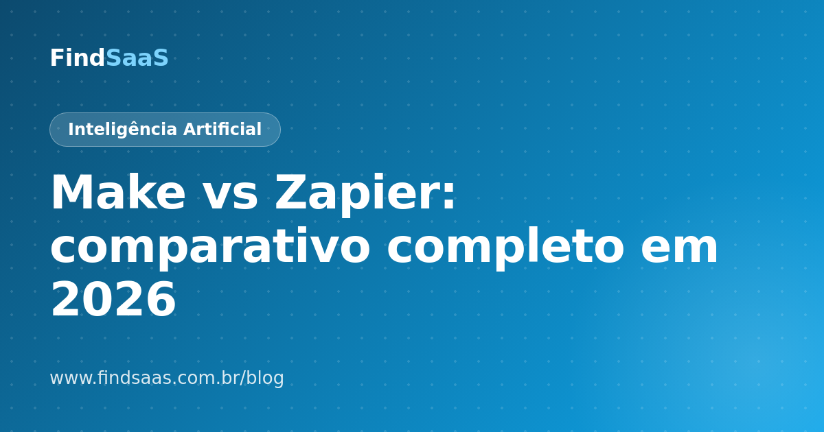 Make vs Zapier: comparativo completo em 2026