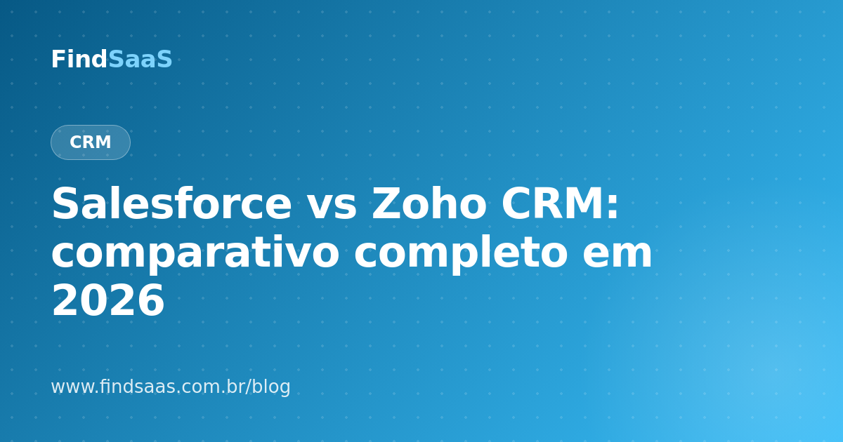 Salesforce vs Zoho CRM: comparativo completo em 2026